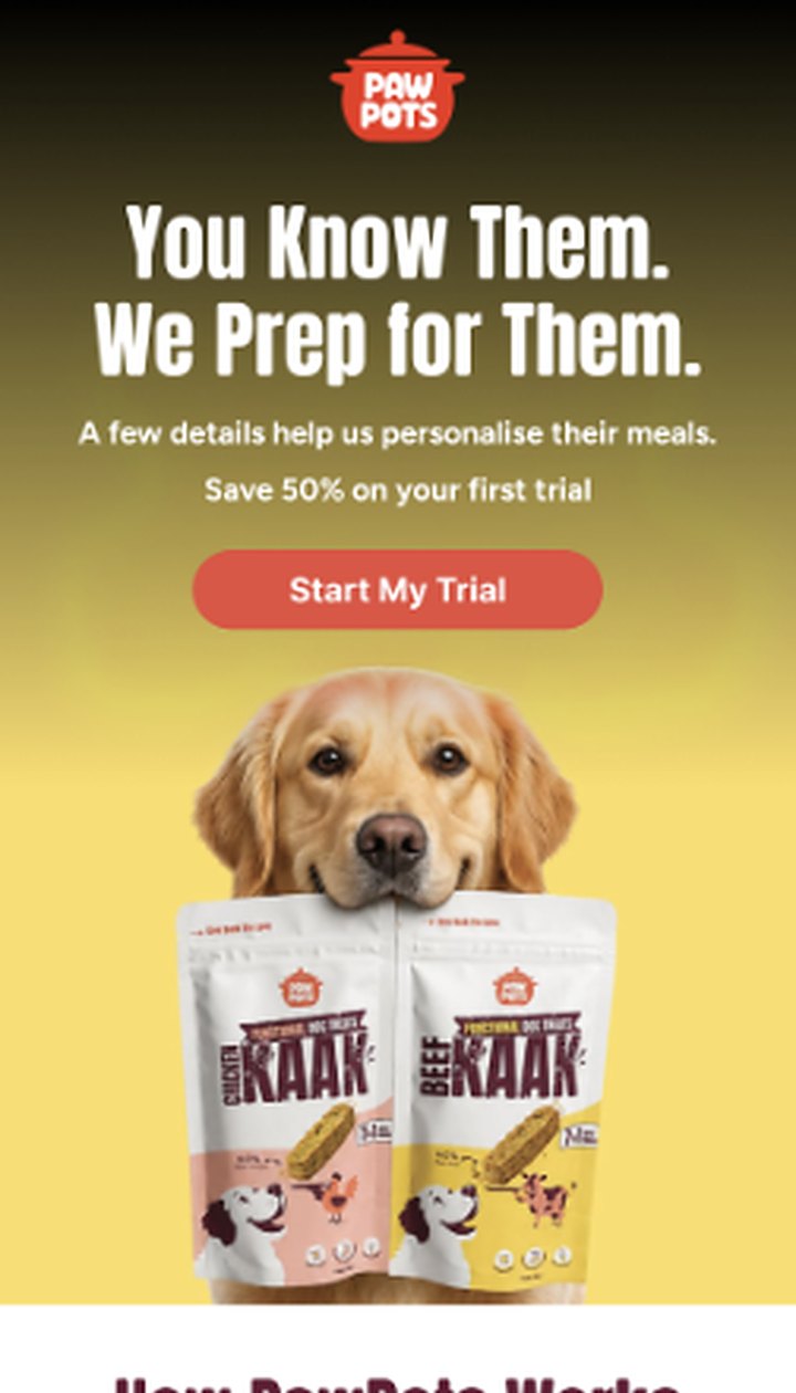 PawPots trial welcome email